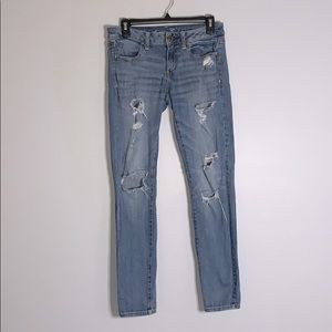 American Eagle Stretch Denim Distressed Jegging